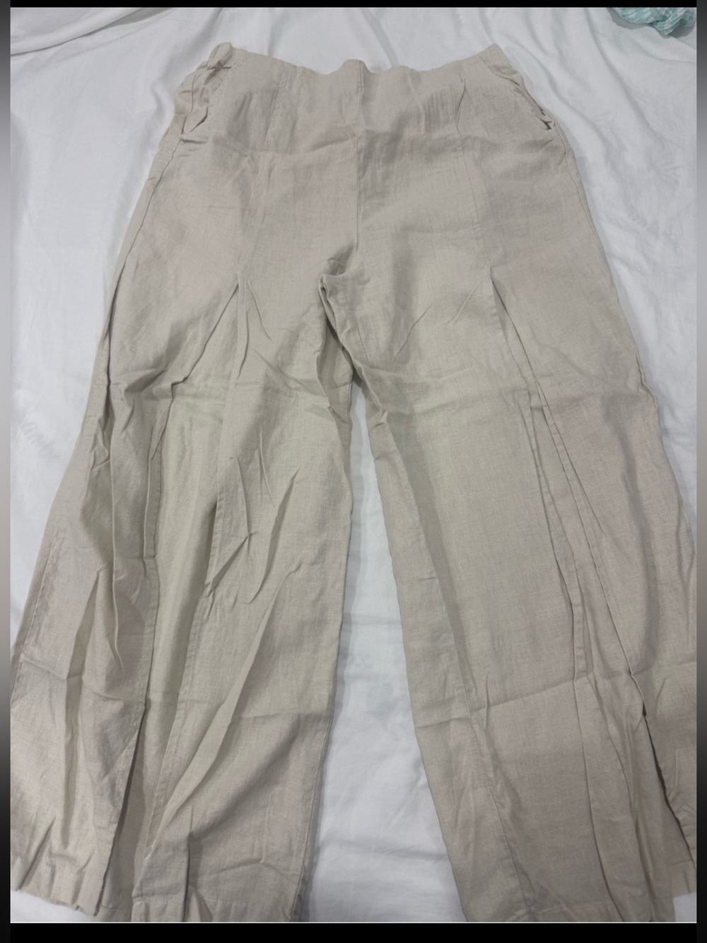 Beige Wide-Leg Women Pants - Picture 7 of 7